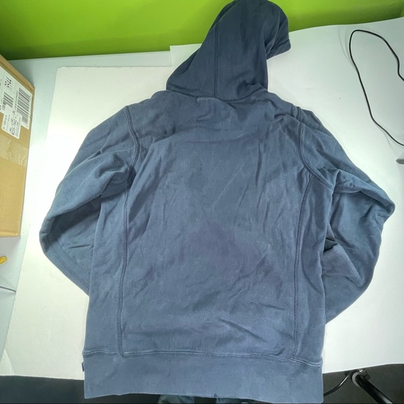 Supreme Navy Color Bling Box Logo Hooded Sweatshirt Mens Medium Size Hoodie - Picture 3 of 7